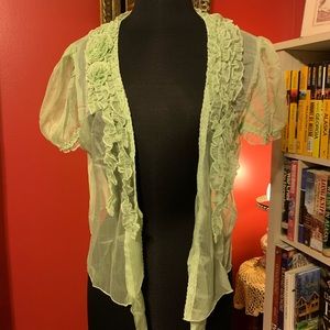 Pretty Angel Silk Ruffle Shrug